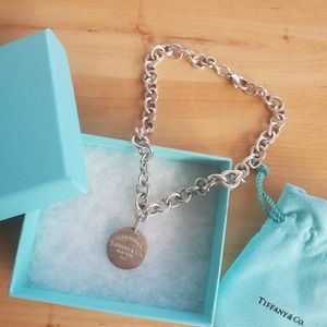 Return to Tiffany Circle Tag Chain Link Necklace
